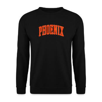 Phoenix Bogen-Schrift Shirt – USA Stadt - Unisex Pullover - Schwarz - Vorne - Alina (178cm) & Michal (187cm)