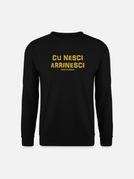 maglietta Sicilia proverbio siciliano Trinacria - Felpa unisex - nero