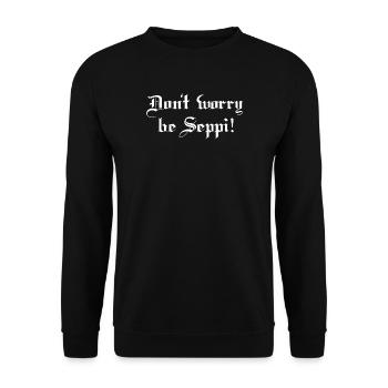 Sei ein Seppi - Unisex Pullover - Schwarz - Vorne - Alina (178cm) & Michal (187cm)