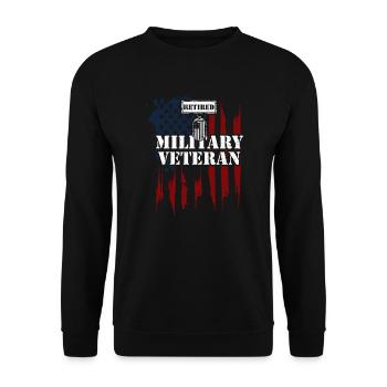 Vétéran militaire à la retraite - Vétéran - Sweat-shirt Unisexe - noir - Devant - Alina (178cm) & Michal (187cm)