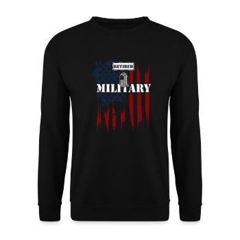 Retired Military - Veteran - Unisex Pullover - Schwarz - Vorne - Alina (178cm) & Michal (187cm)