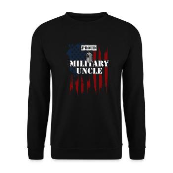 Fier oncle militaire - Vétéran - Sweat-shirt Unisexe - noir - Devant - Alina (178cm) & Michal (187cm)
