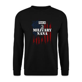 Fière Nana militaire - Vétéran - Sweat-shirt Unisexe - noir - Devant - Alina (178cm) & Michal (187cm)