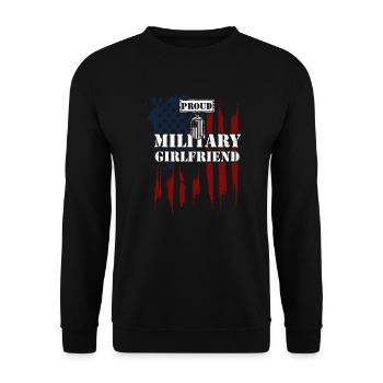 Proud Military Girlfriend - Unisex Pullover - Schwarz - Vorne - Alina (178cm) & Michal (187cm)