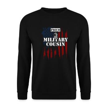 Fier cousin militaire - Vétéran - Sweat-shirt Unisexe - noir - Devant - Alina (178cm) & Michal (187cm)