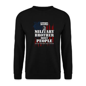 Fier frère militaire le plus peu... - Sweat-shirt Unisexe - noir - Devant - Alina (178cm) & Michal (187cm)