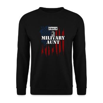 Tante militaire fière - Vétéran - Sweat-shirt Unisexe - noir - Devant - Alina (178cm) & Michal (187cm)
