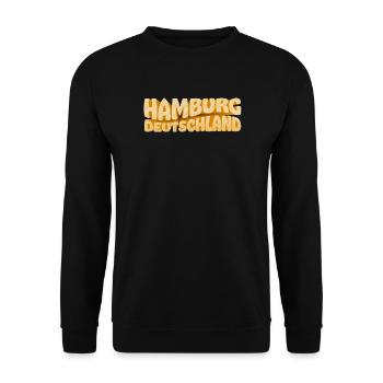 Hamburg Deutschland Punktdesign - Unisex Pullover - Schwarz - Vorne - Alina (178cm) & Michal (187cm)