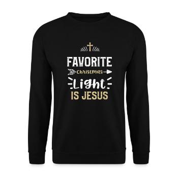 La lumière de Noël préférée est Jésus - Sweat-shirt Unisexe - noir - Devant - Alina (178cm) & Michal (187cm)