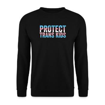 Pride Month LGBT - Trans-Kinder schützen - Unisex Pullover - Schwarz - Vorne - Alina (178cm) & Michal (187cm)