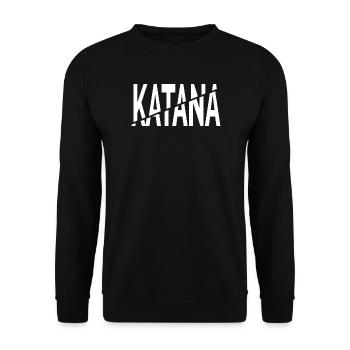 Katana-Schnitt - Unisex Pullover - Schwarz - Vorne - Alina (178cm) & Michal (187cm)