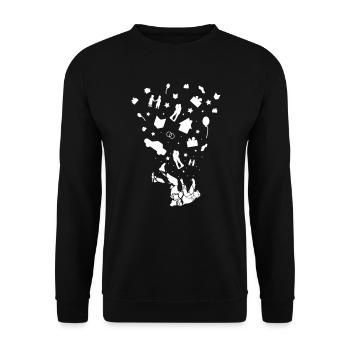 Man falls and leaves a trace of his life - Unisex Sweatshirt - black - Front - Alina (178cm) & Michal (187cm)
