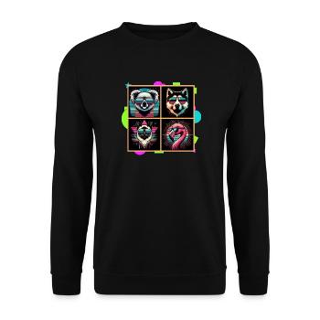 Spectacled Animals - Unisex Sweatshirt - black - Front - Alina (178cm) & Michal (187cm)