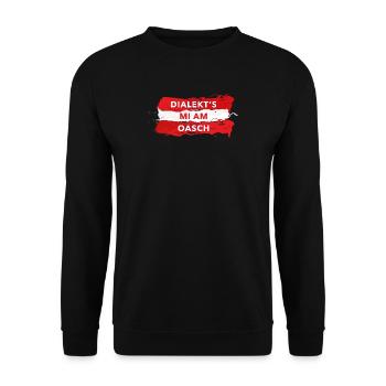dialekts mi am oasch mundartsprüche österreich - Unisex Pullover - Schwarz - Vorne - Alina (178cm) & Michal (187cm)
