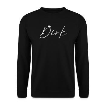 Dirk Name König T-Shirt Geschenk Männer - Unisex Pullover - Schwarz - Vorne - Alina (178cm) & Michal (187cm)