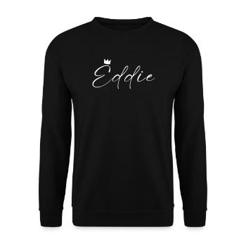 Eddie Name König T-Shirt Geschenk Männer - Unisex Pullover - Schwarz - Vorne - Alina (178cm) & Michal (187cm)