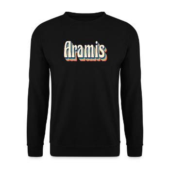 Vintage Retro Aramis T-Shirt T-Shirt Geschenkidee - Unisex Pullover - Schwarz - Vorne - Alina (178cm) & Michal (187cm)