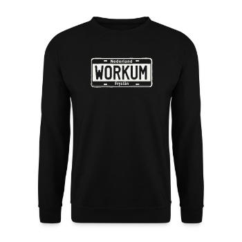 T-shirt Workum, Friesland, Holland, Ijsselmeer - Unisex Pullover - Schwarz - Vorne - Alina (178cm) & Michal (187cm)