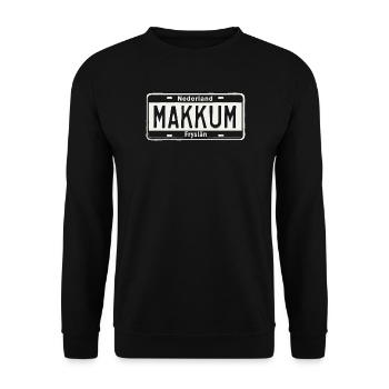 T-Shirt Makkum Hoodie Ijsselmeer Friesland - Unisex Sweatshirt - black - Front - Alina (178cm) & Michal (187cm)