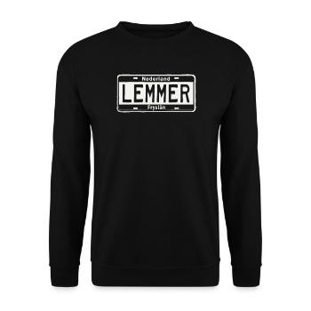 T-Shirt Lemmer Hoodie Ijsselmeer Holland Maritime - Unisex Sweatshirt - black - Front - Alina (178cm) & Michal (187cm)