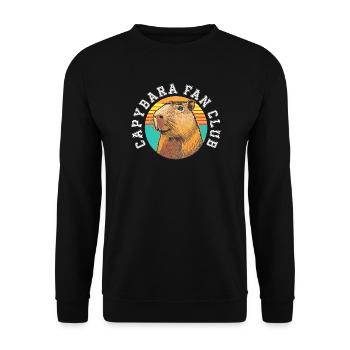 Funny Capybara Fan Club Shirt, Capy Gifts - Unisex Sweatshirt - black - Front - Alina (178cm) & Michal (187cm)