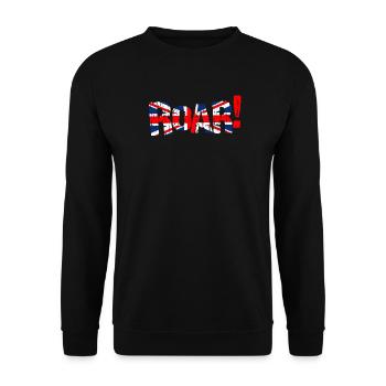 ROAR UK Flagge des Vereinigten Königreichs - Unisex Pullover - Schwarz - Vorne - Alina (178cm) & Michal (187cm)