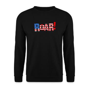 ROAR USA - Battlecry Vereinigte Staaten von Amerika - Unisex Pullover - Schwarz - Vorne - Alina (178cm) & Michal (187cm)