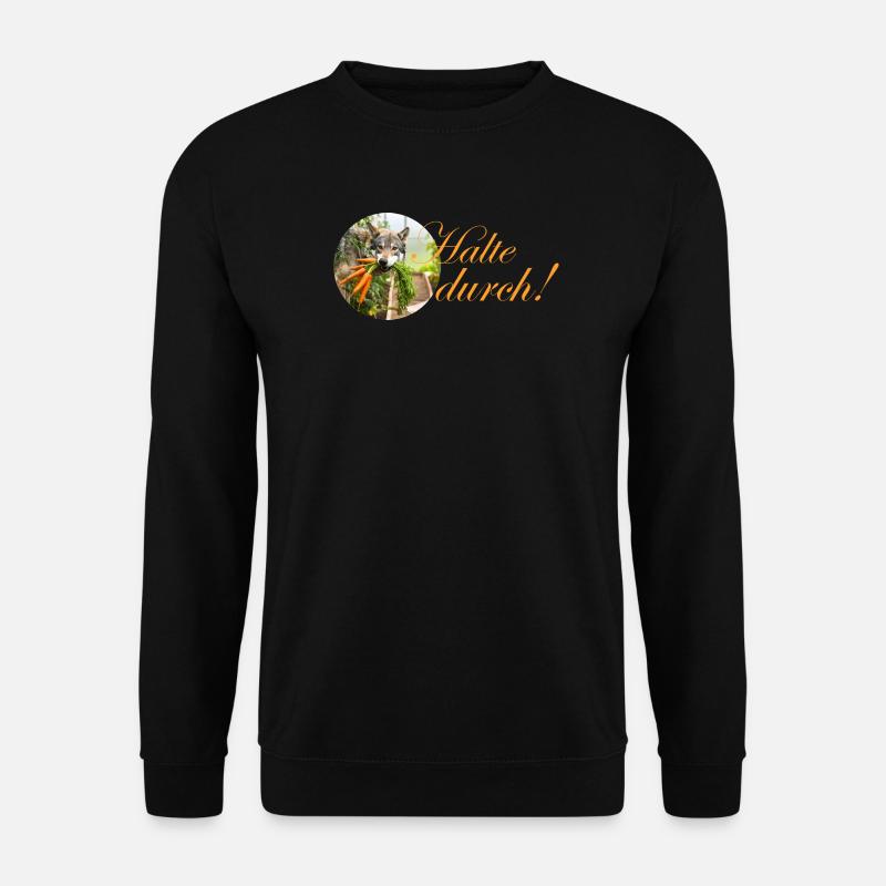persévérant créativement son chien avec une carotte dans la gueule - Sweat-shirt Unisexe - noir
