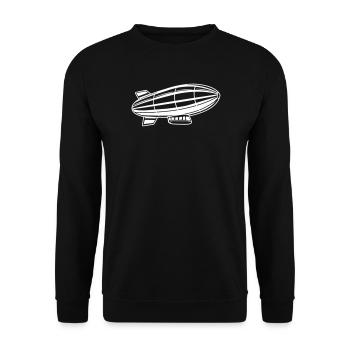 Airship Silhouette Zeppelin - Unisex Sweatshirt - black - Front - Alina (178cm) & Michal (187cm)