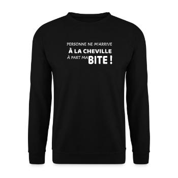 Personne ne m’arrive  - Sweat-shirt Unisexe - noir - Devant - Alina (178cm) & Michal (187cm)