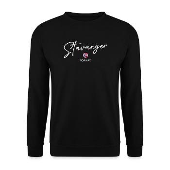 Stavanger - Norway Flag - Norge - Norway - Latvia - Unisex Sweatshirt - black - Front - Alina (178cm) & Michal (187cm)