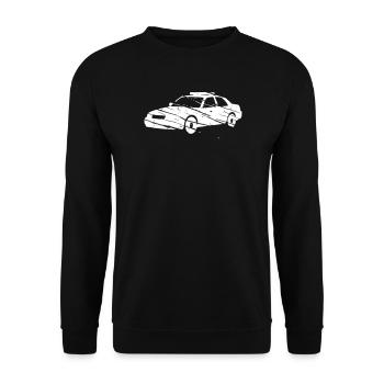 Poursuite de voiture de police, style grunge vectoriel - Sweat-shirt Unisexe - noir - Devant - Alina (178cm) & Michal (187cm)