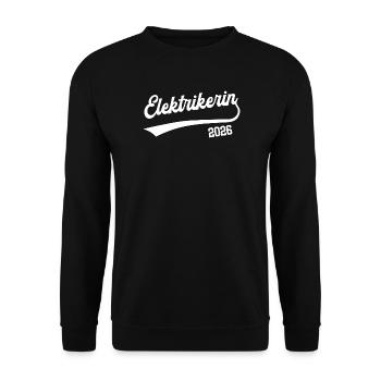 Electrician 2026 Electrician Woman Training Apprenticeship - Unisex Sweatshirt - black - Front - Alina (178cm) & Michal (187cm)