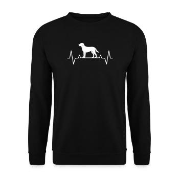 Gift for Labrador Fans Heartbeat Motif - Unisex Sweatshirt - black - Front - Alina (178cm) & Michal (187cm)