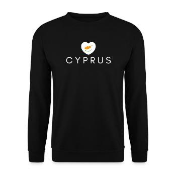 Cœur avec le drapeau chypriote, j’aime Chypre - Sweat-shirt Unisexe - noir - Devant - Alina (178cm) & Michal (187cm)