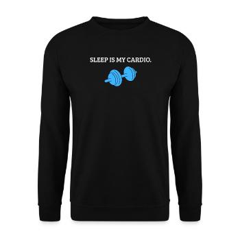Sleep is my Cardio Lustiges Fitness & Schlaf Shirt - Unisex Pullover - Schwarz - Vorne - Alina (178cm) & Michal (187cm)