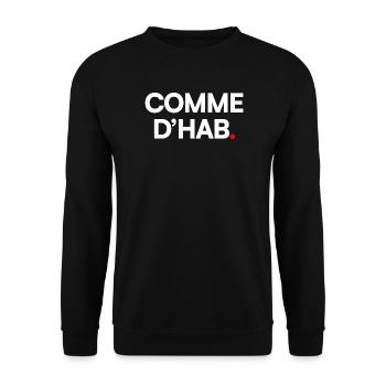 COMME D’HAB | Expression humour minimaliste - Sweat-shirt Unisexe - noir - Devant - Alina (178cm) & Michal (187cm)