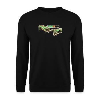 Human Connection Loading - Unisex Pullover - Schwarz - Vorne - Alina (178cm) & Michal (187cm)