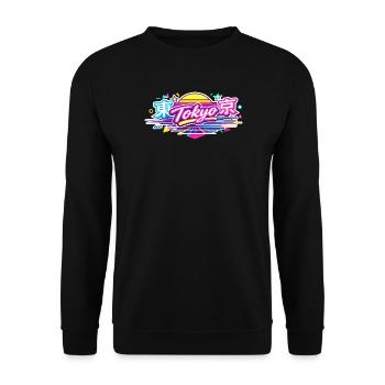 Tokyo Neon - Unisex Sweatshirt - black - Front - Alina (178cm) & Michal (187cm)