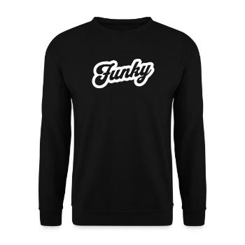 Emblème rétro Funky Script - Sweat-shirt Unisexe - noir - Devant - Alina (178cm) & Michal (187cm)