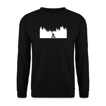 Bicycle _Mountainbike _Wald - Unisex Sweatshirt - black - Front - Alina (178cm) & Michal (187cm)