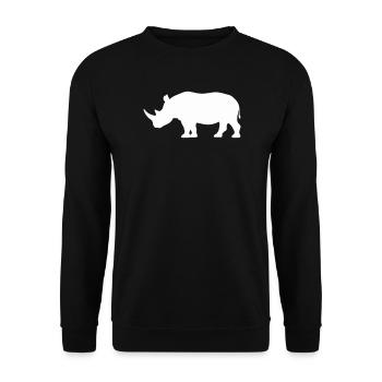 Rhino Silhouette Minimalist - Unisex Sweatshirt - black - Front - Alina (178cm) & Michal (187cm)