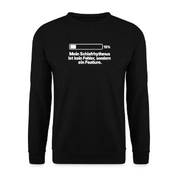 Schlafrhythmus Schichtarbeit Nachtschicht Shirt - Unisex Pullover - Schwarz - Vorne - Alina (178cm) & Michal (187cm)