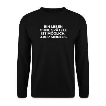 lustige Schwaben Sprüche - Unisex Pullover - Schwarz - Vorne - Alina (178cm) & Michal (187cm)