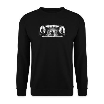 Froschgesicht - Unisex Pullover - Schwarz - Vorne - Alina (178cm) & Michal (187cm)