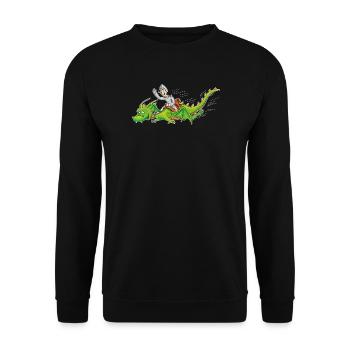 Drachenritter - Unisex Pullover - Schwarz - Vorne - Alina (178cm) & Michal (187cm)