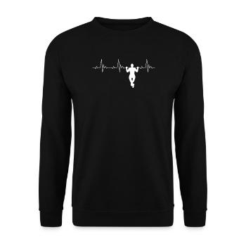 Calisthenics Herzschlag Klimmzug Heartbeat - Unisex Pullover - Schwarz - Vorne - Alina (178cm) & Michal (187cm)
