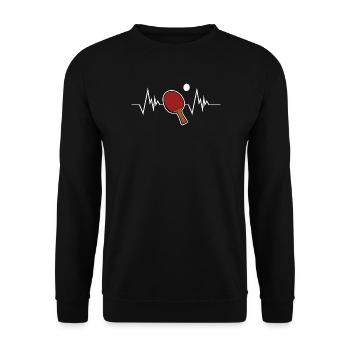 Ping-à-table coeur battement de coeur cadeau tabletennis hobby - Sweat-shirt Unisexe - noir - Devant - Alina (178cm) & Michal (187cm)