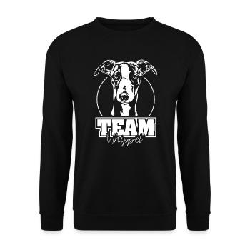 TEAM WHIPPET Dogs Greyhounds Wilsigns - Unisex Sweatshirt - black - Front - Alina (178cm) & Michal (187cm)