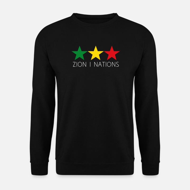 ZION I NATION - Reggae Rasta Roots Stars - Unisex Pullover - Schwarz